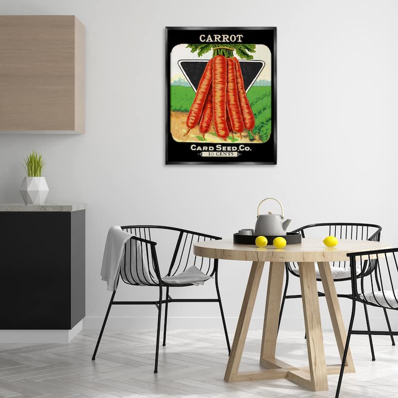 Stupell Vintage Gardening Carrots Framed Floater Canvas Wall Art Design By Lil' Rue