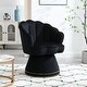preview thumbnail 12 of 34, Mid Century Velvet 360° Swivel Sofa Chair w/Wide Upholstered Round Armchairs, Swivel Barrel Club Chair for Living Room, Bedroom