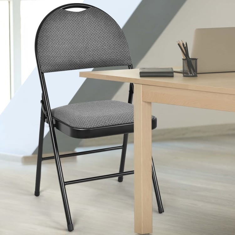 Folding Chairs Set with Handle Hole and Portable Backrest - 18.5" x 20" x 35" (L x W x H)