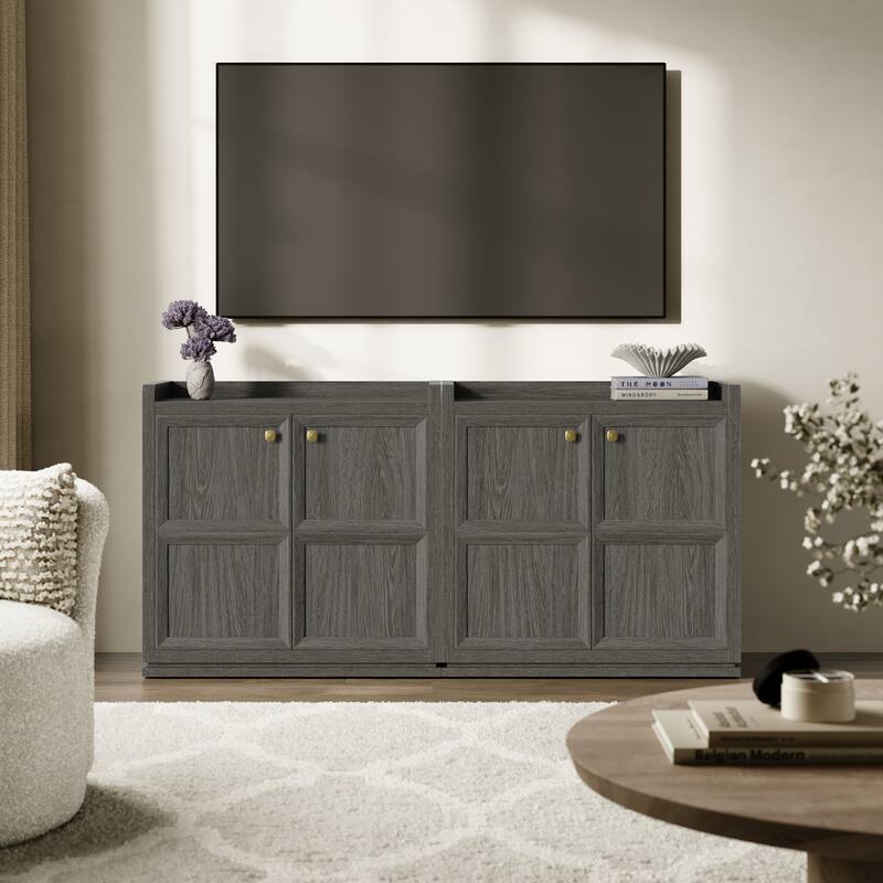 Multifunctional Minimalist Side Cabinet with 3D Design