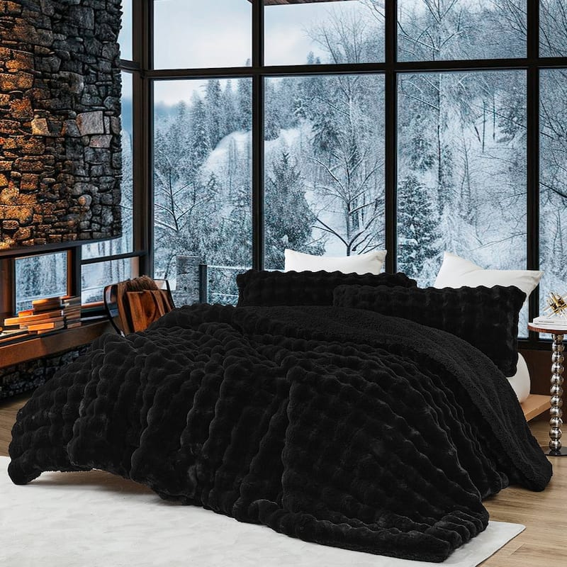 Snowball® Chunky Bunny - Coma Inducer® Oversized Comforter Set - Black - Queen