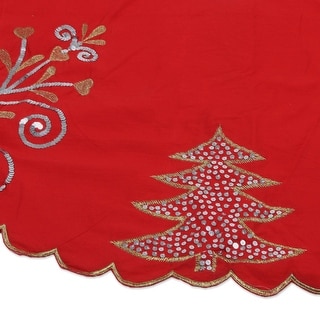 Handmade Lobsters Red Cotton Christmas Tree Skirt 60
