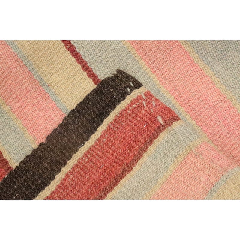 Hand Woven Oriental 100% Wool Carpet Southwestern Geometric Multi-Colored Kilim Area Rug - 7' 5'' X 4' 8''