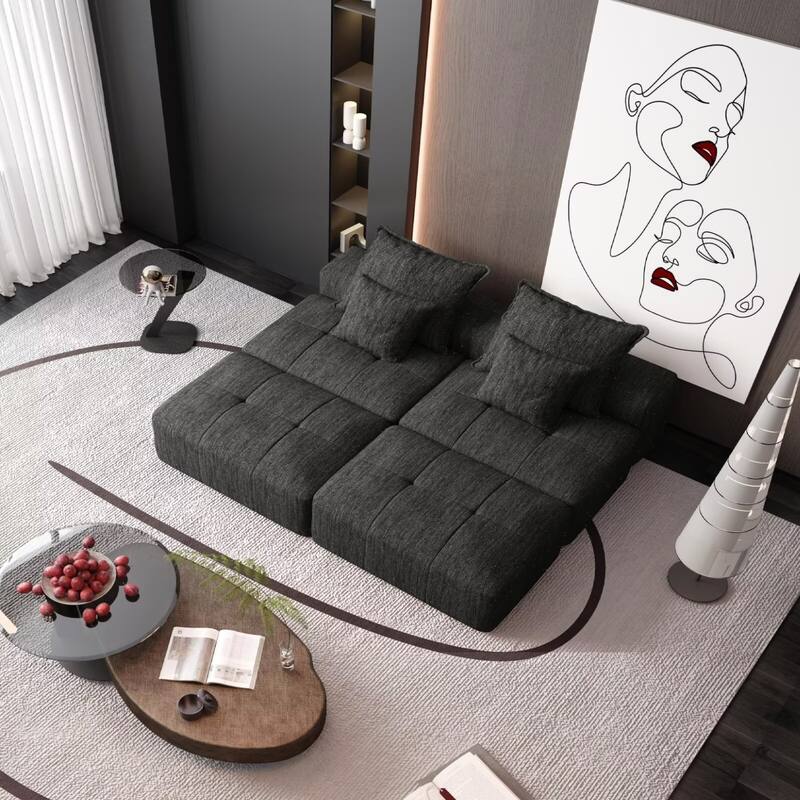 Oversized Modular Sectional Sofa,Sparkling Chenille Fabric,DIY Sofa