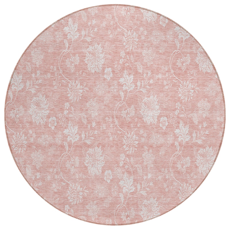 Machine Washable Indoor/ Outdoor Chantille Casual Floral Farmhouse Rug