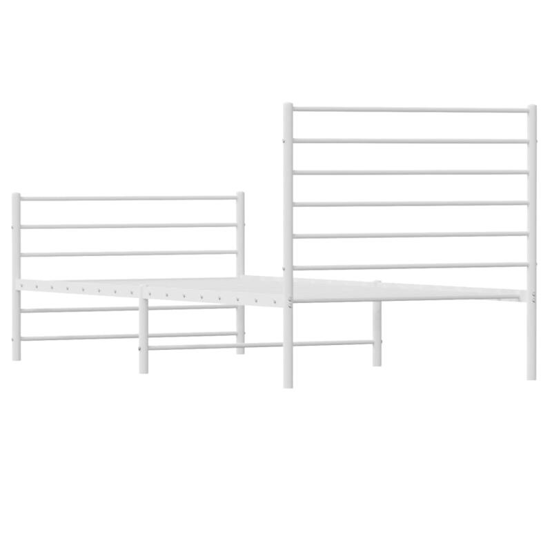vidaXL Metal Bed Frame with Headboard, No Mattress