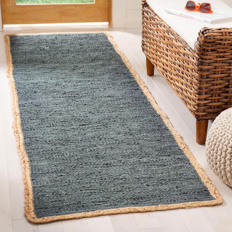 SAFAVIEH Handmade Cape Cod Xanum Coastal Jute Rug - 2'3" x 8' Runner - Grey/Natural
