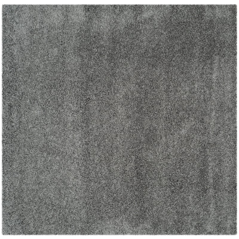SAFAVIEH Laguna Shag Verdiana Solid Color 2-inch Thick Rug. - 6'7" Square - Dark Grey - Square