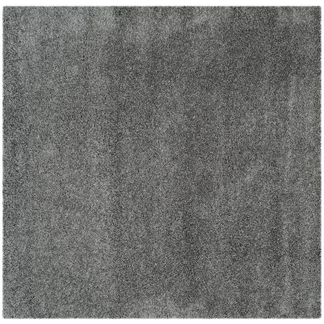 SAFAVIEH Laguna Shag Verdiana Solid Color 2-inch Thick Shag Rug - 6'7" Square - Dark Grey