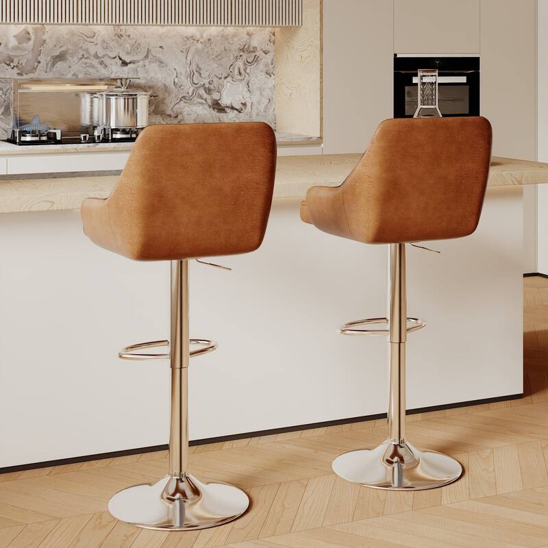 VECELO Adjustable Swivel Modern Bar Stools with Backs