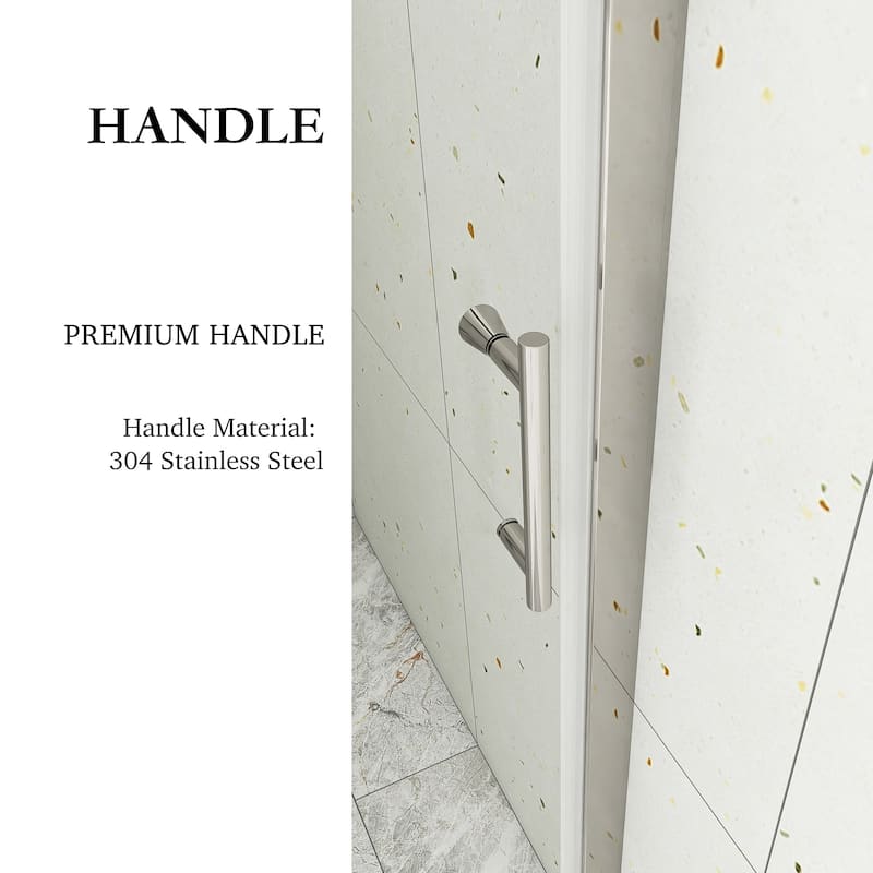 30/32/34/36 Bi-fold Semi-Frameless Shower Door with Clear Tempered Glass