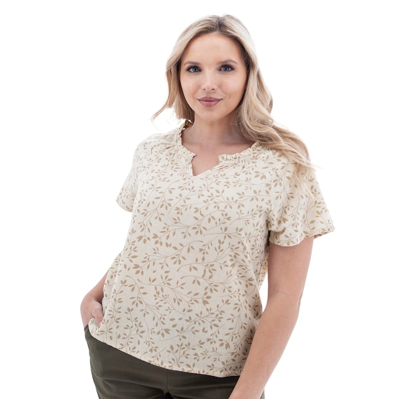 Aventura Women's Florentina Floral Print Top - Natural - L
