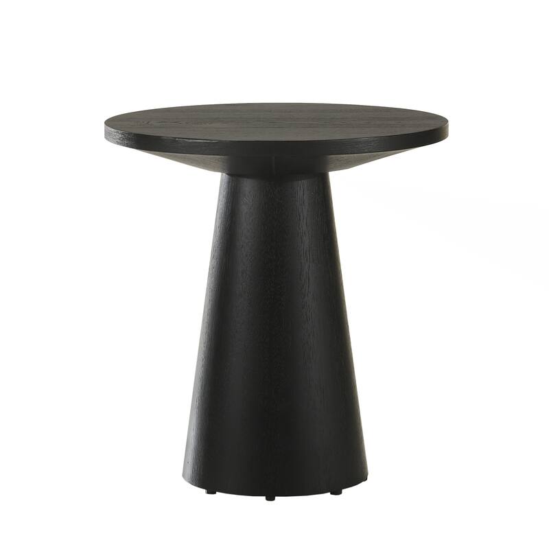 20-inch Round Console Table in Ebony Black