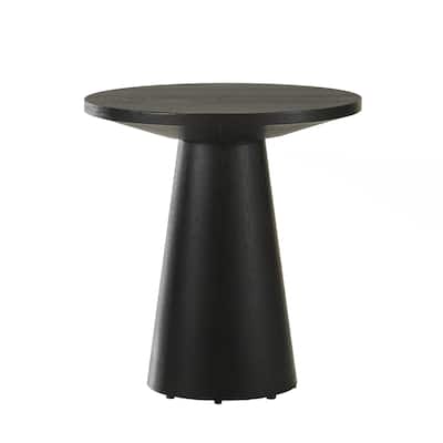 20-inch Round Console Table in Ebony Black