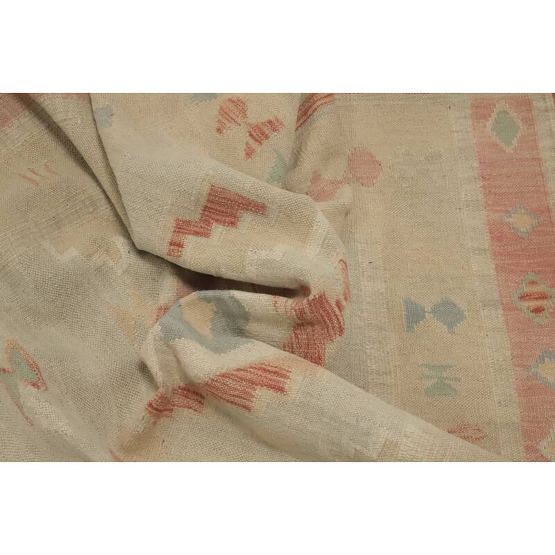 Hand Woven Oriental 100% Wool Carpet Southwestern Tribal Multi-Colored Kilim Area Rug - 5' 10'' X 3' 10''
