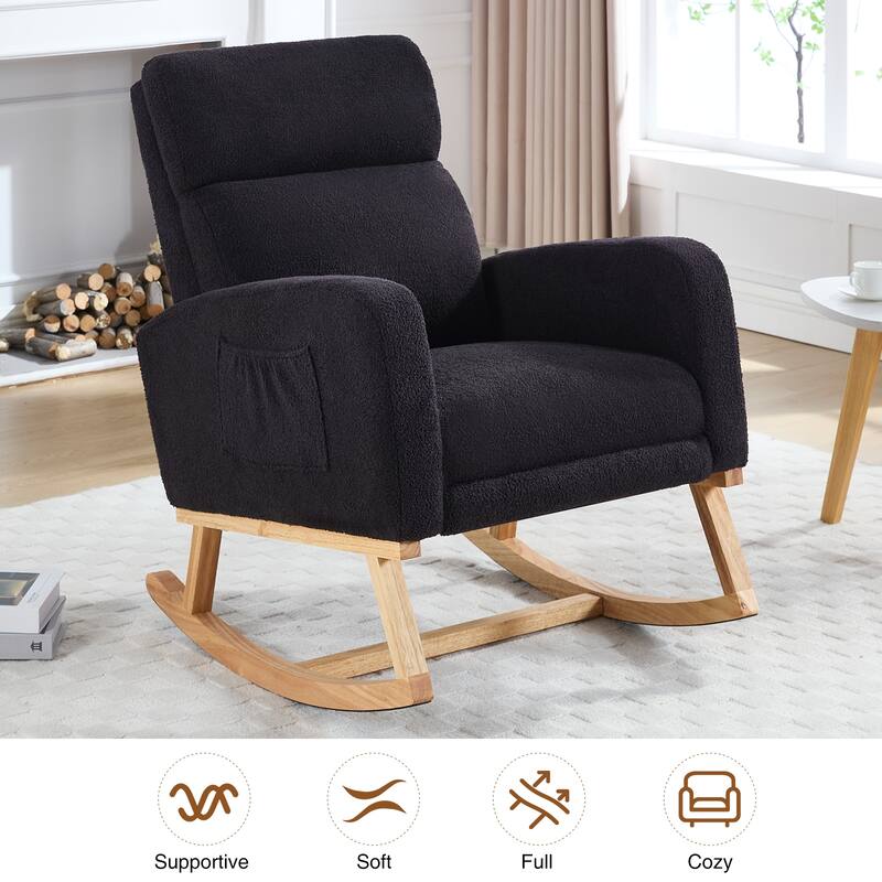 HOMYKA Rocking Chair for Nursery with Footrest