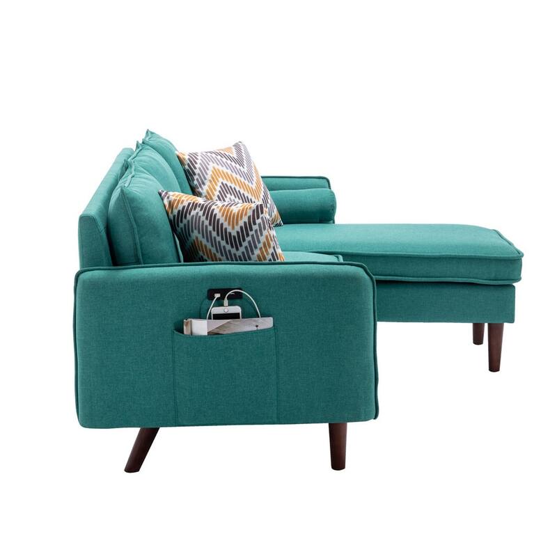 Sectional Sofa Chaise with USB Charger
