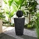 preview thumbnail 4 of 39, Glitzhome 31.75"H Polyresin Sphere Pedestal Outdoor Fountain With Pebbles Pump LED Light