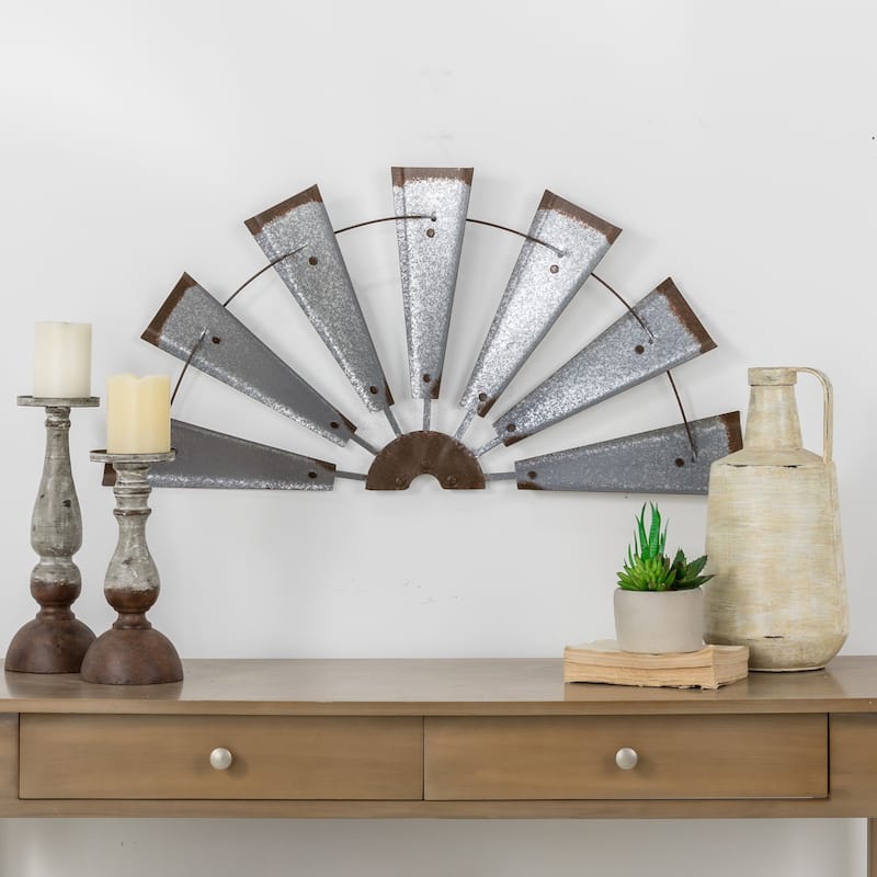 Glitzhome Farmhouse Rustic Wind Spinner Wall Decor