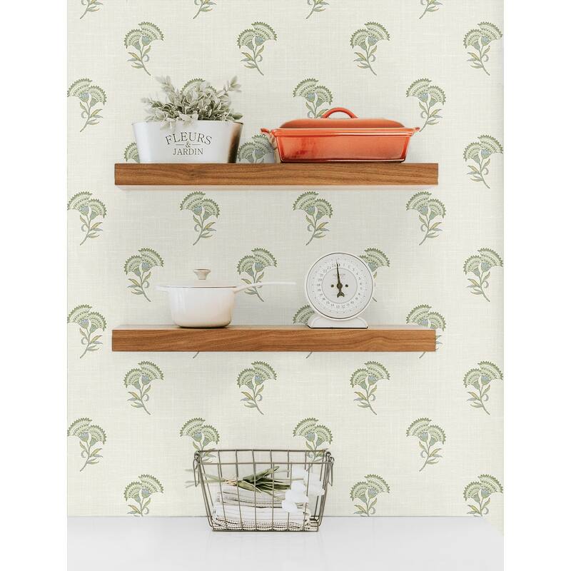 Seabrook Designs Lotus Branch Floral Nonwoven Unpasted Wallpaper