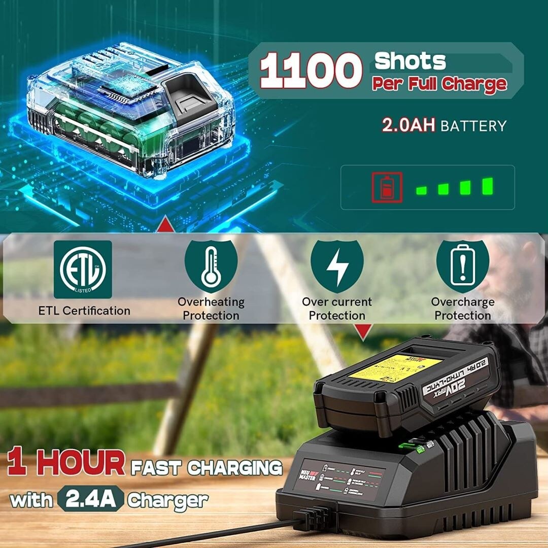 Battery pack shop nail gun