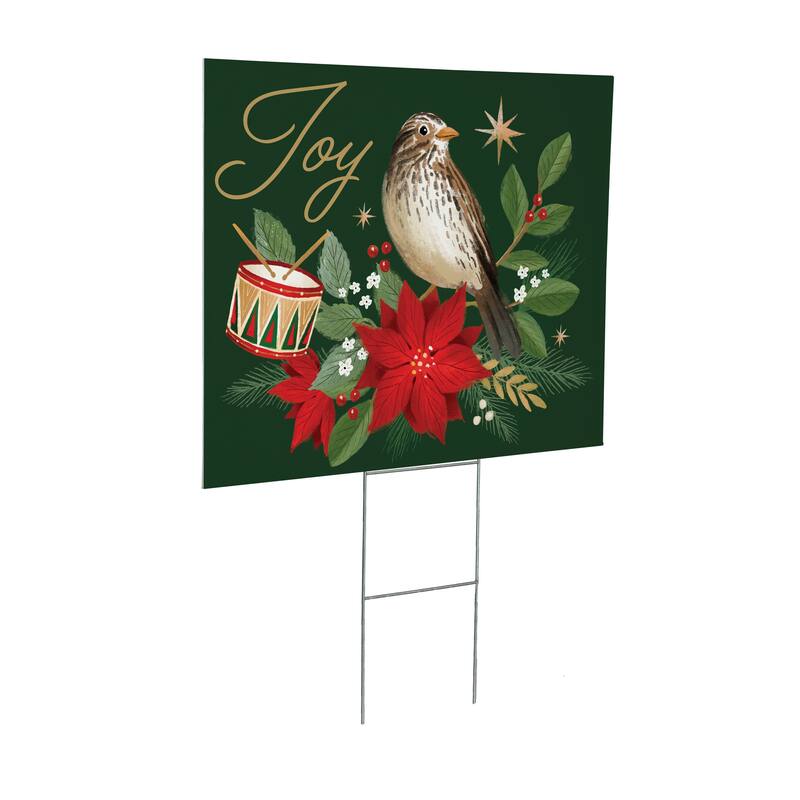 Bird and Drum Joy Yard Sign - 24" x 18" - Multicolor
