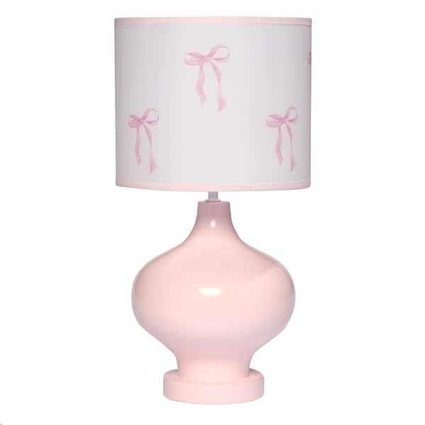 slide 2 of 5, Lambs & Ivy Coquette Floral Aesthetic Pink Bows Lamp with Shade
