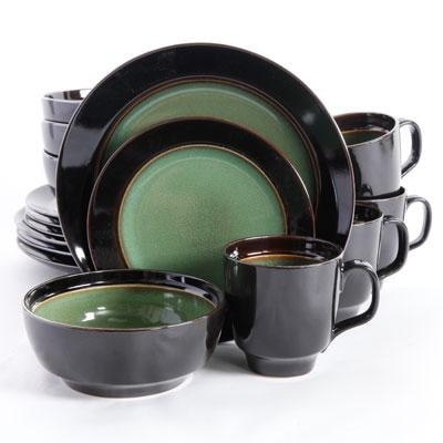 Gibson - 92057.16 - Ge Elite Bella Galleria Dinnerware Set Green-16Pc
