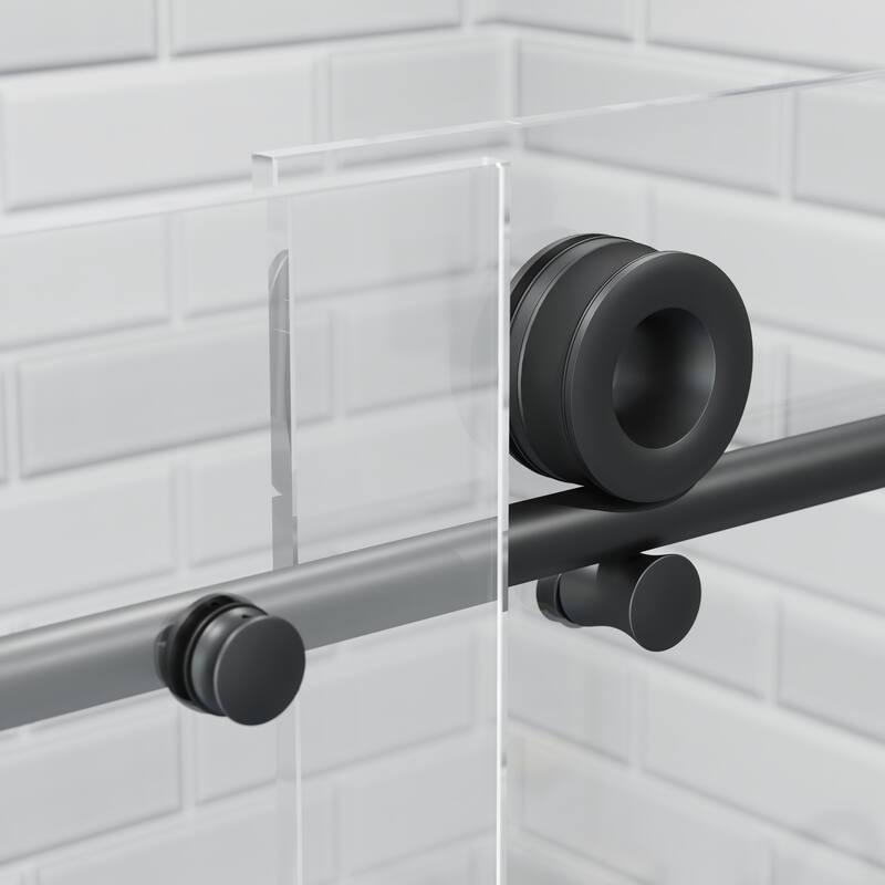 Seawin Crystal 56 - 60 x 78 inches Frameless Sliding Shower Door 3/8 in. (10 mm) Clear Tempered Glass with NanoShield Coating