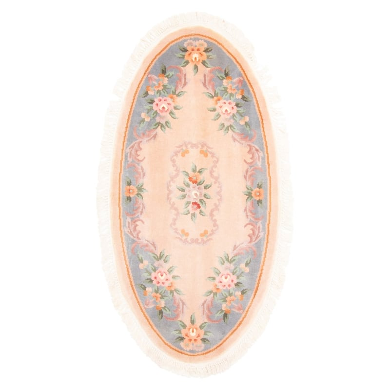 ECARPETGALLERY Hand-knotted Aubusson Tan Wool Rug - 2'3 x 4'6