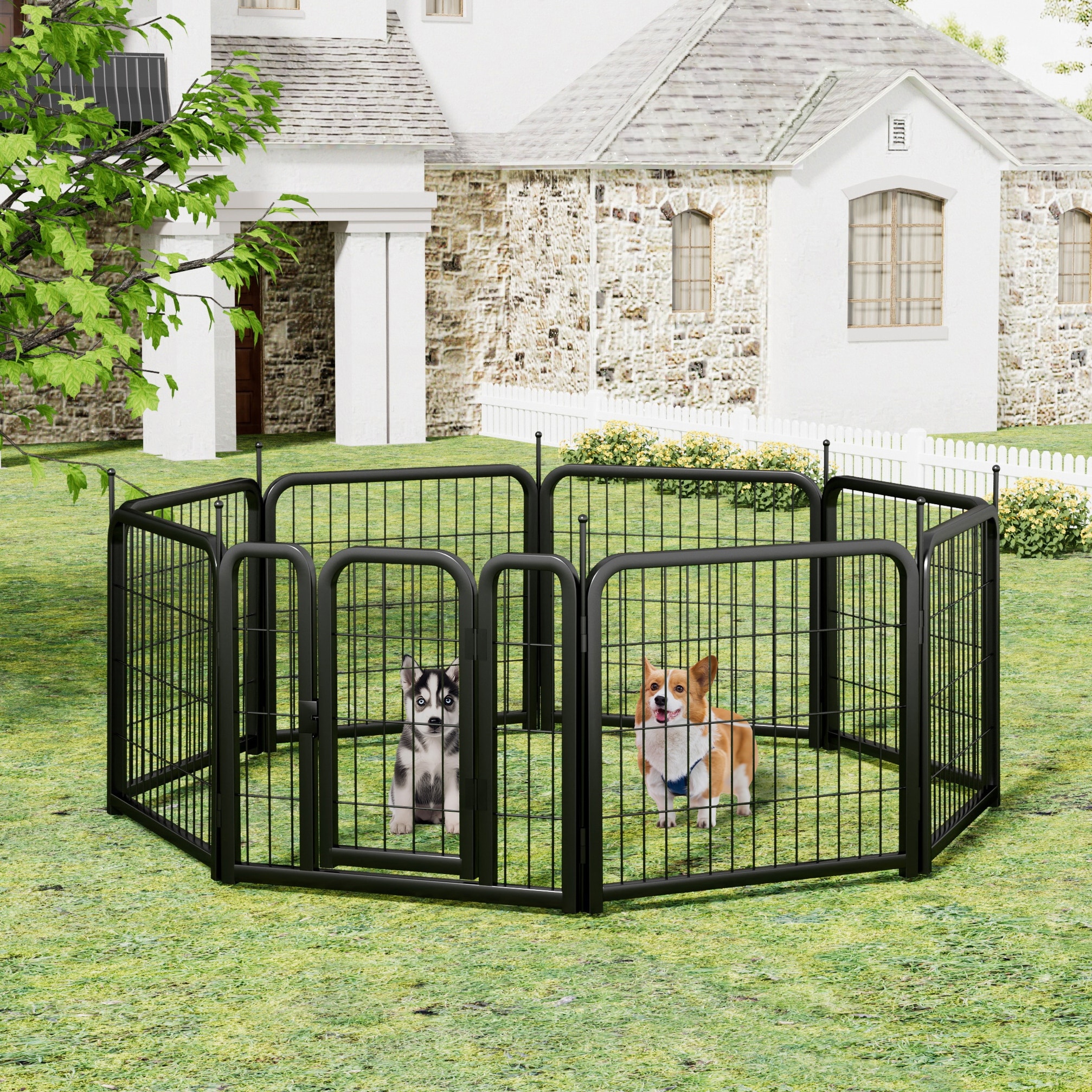 Gate Folding Dog Pens Fence Gate Portable Panel Dog Playpen For