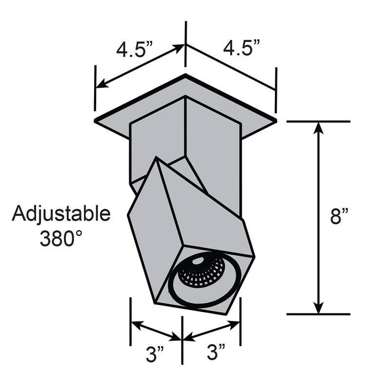 Access Lighting Transformer Adjustable LED Spotlight - Square - White - 120-277V