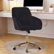 preview thumbnail 21 of 81, Adjustable Velvet Office Chair with Wheels, Ergonomic Swivel Study Desk Chair, Upholstered Task Chair with Backrest Seat - N/A Black