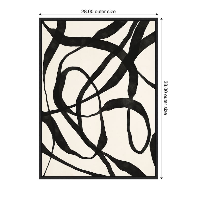 Kate and Laurel Sylvie Black Twist 4 Framed Canvas by Alicia Bock
