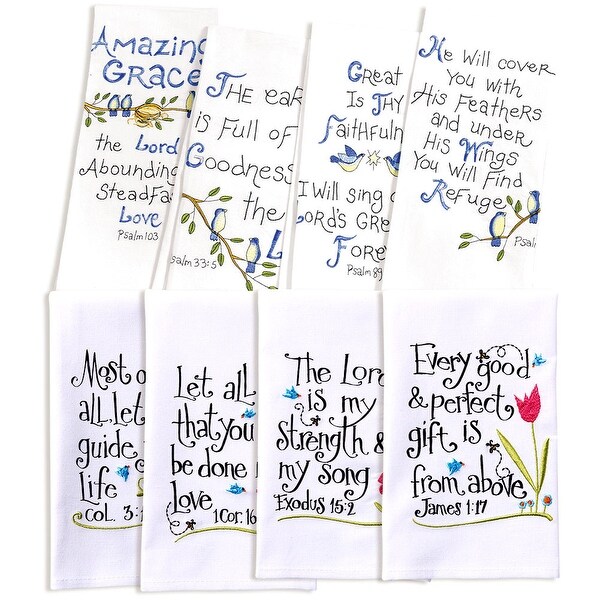 Psalms Hand Towels and Verses Hand Towels Gift Set - 4 Towels