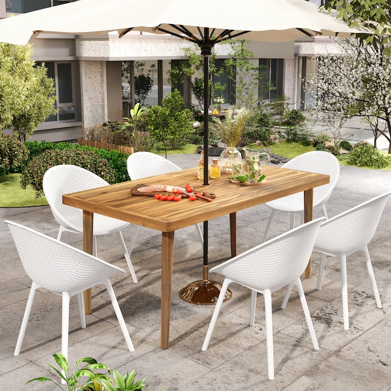 Christopher Knight Home - Vale 7-Piece Durable and Stylish Outdoor Patio Dining Set