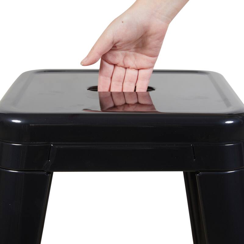 AC Pacific 24 Inch Industrial Stackable Metal Counter Stools Set of 2