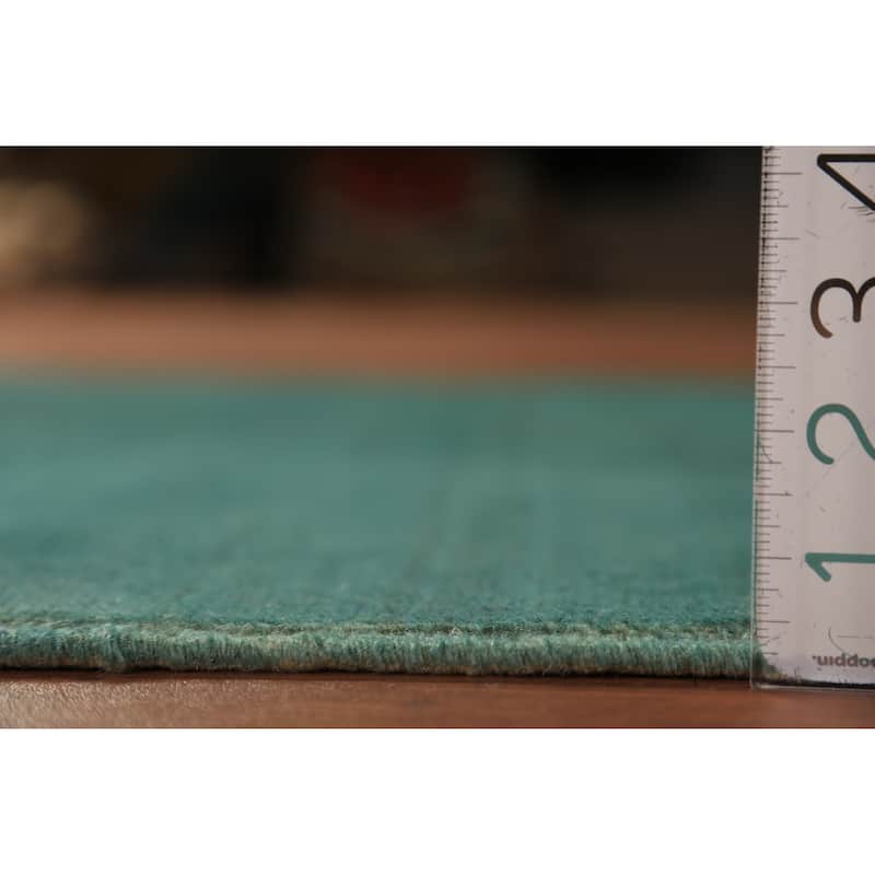 Hand Knotted Oriental 100% Wool Carpet Modern Stripe Green Gabbeh Area Rug - 4' 5'' X 3' 4''