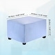 preview thumbnail 39 of 55, Stretch Foot Stool Cover Rectangular Square Foot Stool Slipcover Sky Blue - 19.69"-29.92"