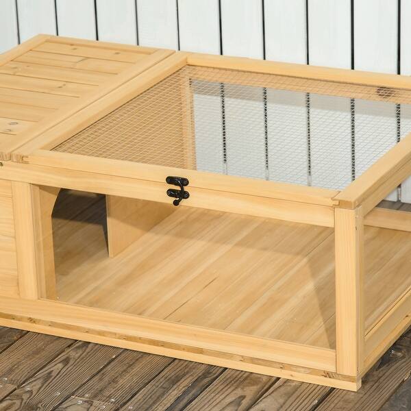 Turtle Habitat, houten schildpaddenhuis voor binnen en buiten