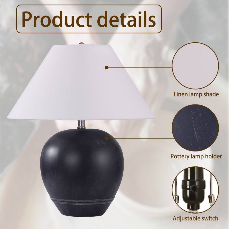 Ceramic Table Lamp with Linen Shade