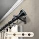 InStyleDesign Bowler Adjustable Curtain Rod - 18 to 28 inches - Black