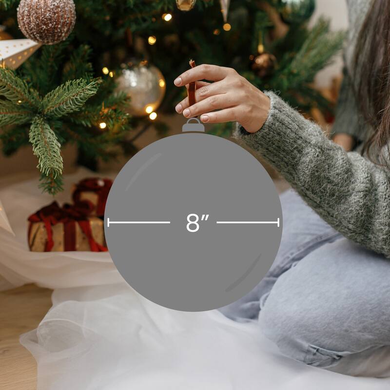 Matte White Shatterproof Christmas Ball Ornament 8" (200mm)