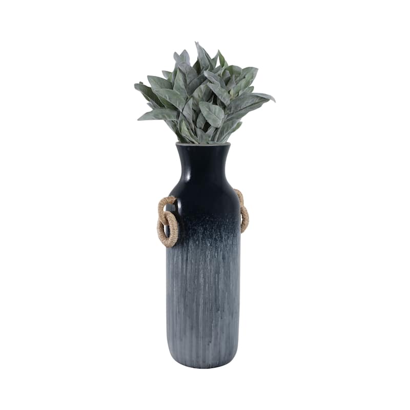Pottery Jute Decorative Vase Rustic Wrapped Handles Clay Design