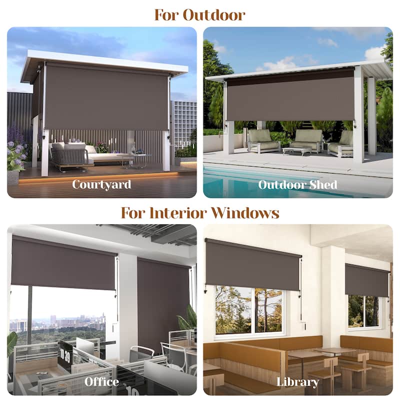 6'W X 6'H Outdoor Roller Shade with 95% UV Protection