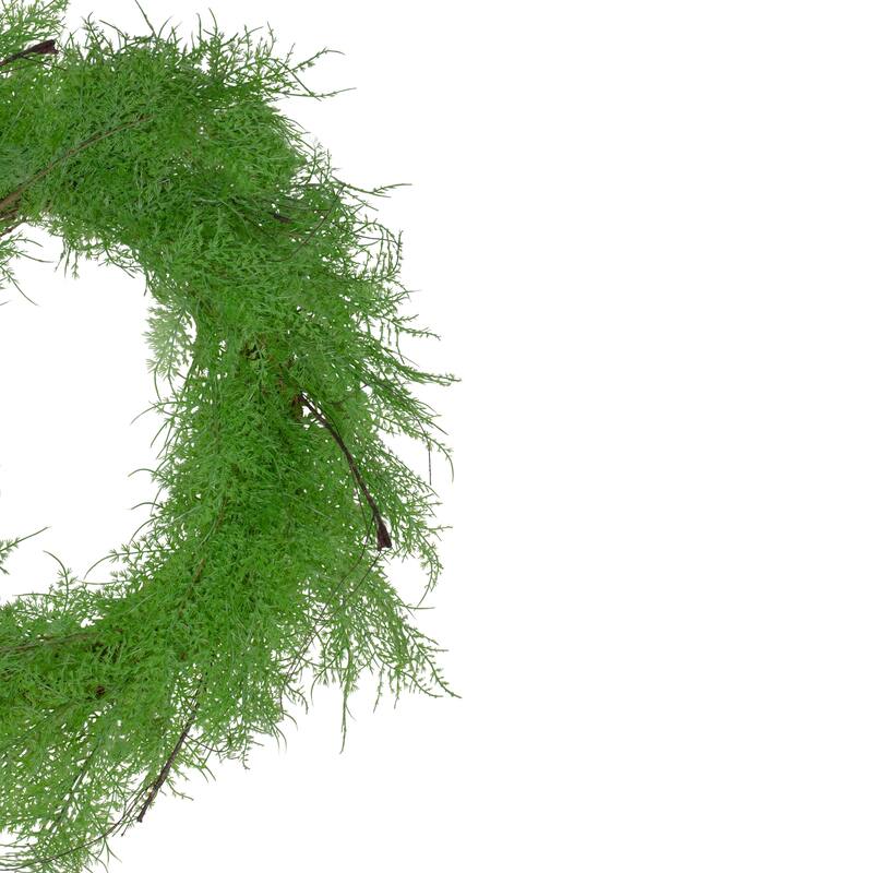 Brown and Green Cedar Christmas Wreath - 24-Inch Unlit - 24"