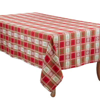 Plaid Jacquard Christmas Tablecloth
