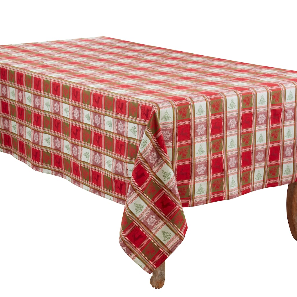Plaid Jacquard Christmas Tablecloth