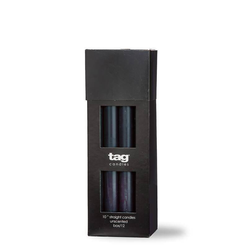 Color Studio 10" Straight Taper Unscented Smokeless Paraffin Wax Candle Black Burn Time 10 hrs. Sold in Units of 1