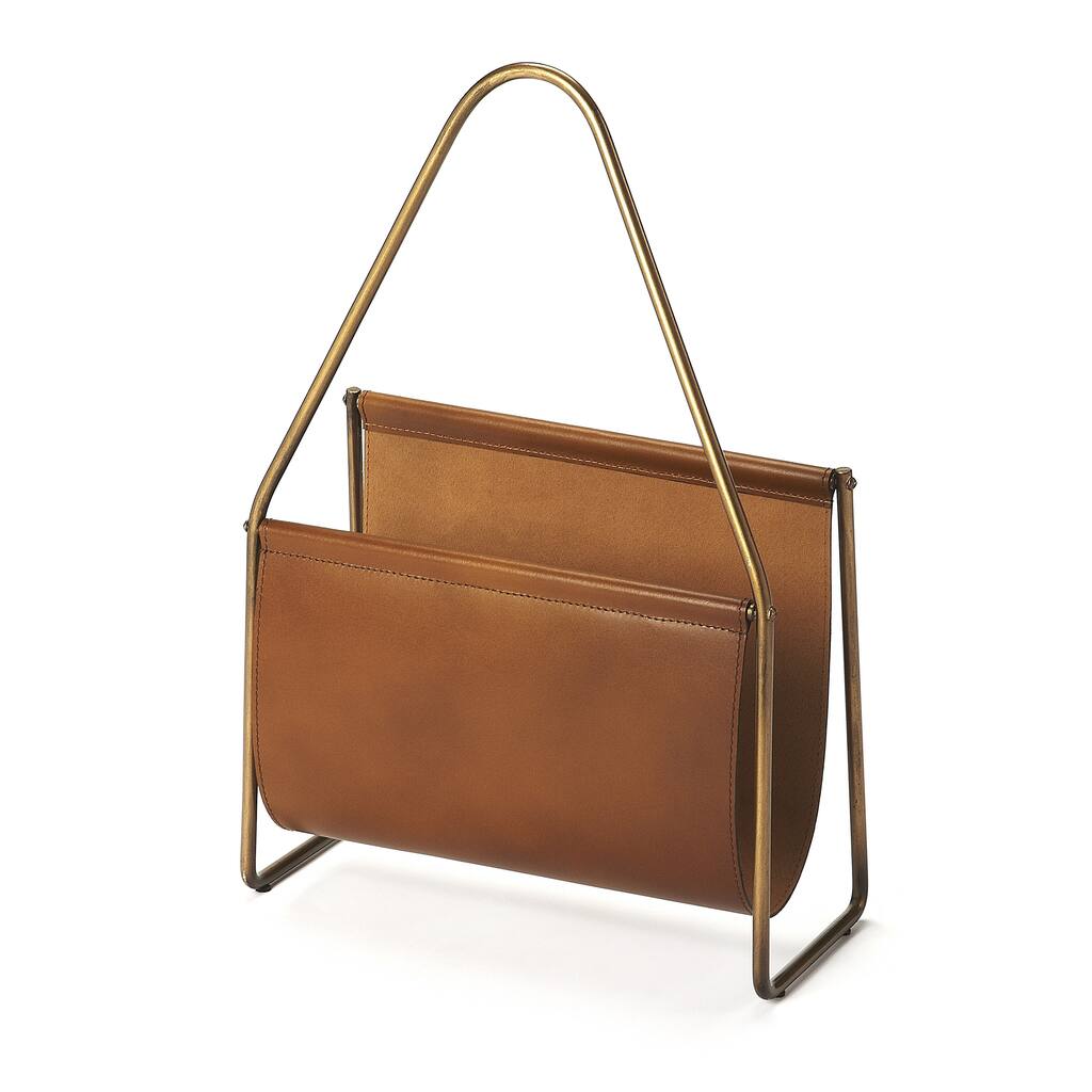 Butler Rupert Leather Magazine Basket